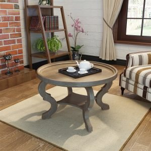 Wood Circular Coffee Table