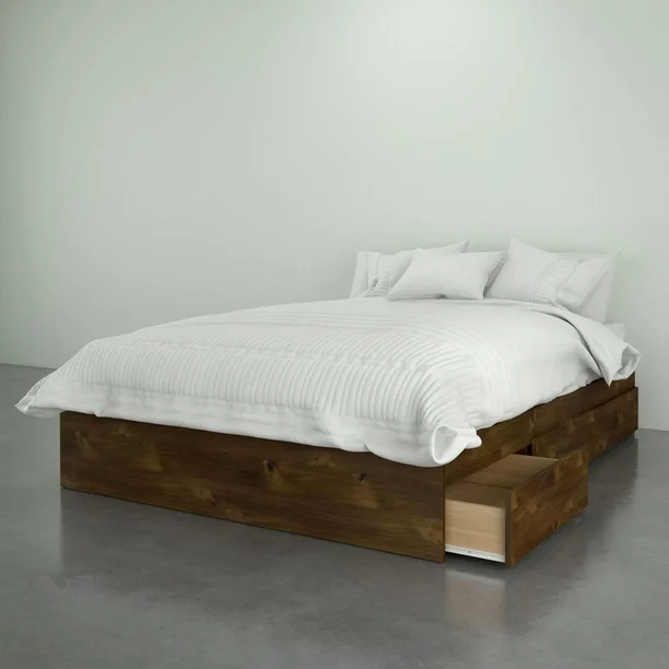 Wooden Bed with 3 drawer