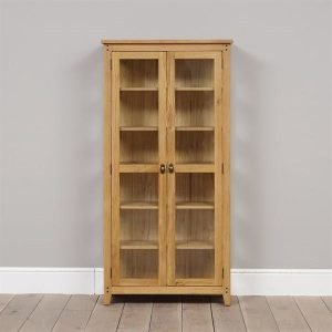 Rustic Charm Glass Display Cabinet
