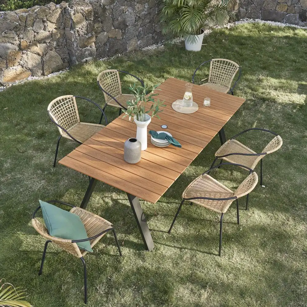 Outdoor Dining Table with 6 Outdoor Chairs