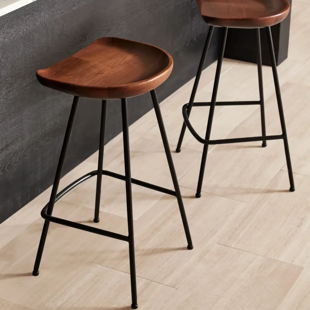 Counter Stool With Metal Legs