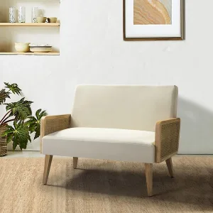 Loveseat with Rattan Arms