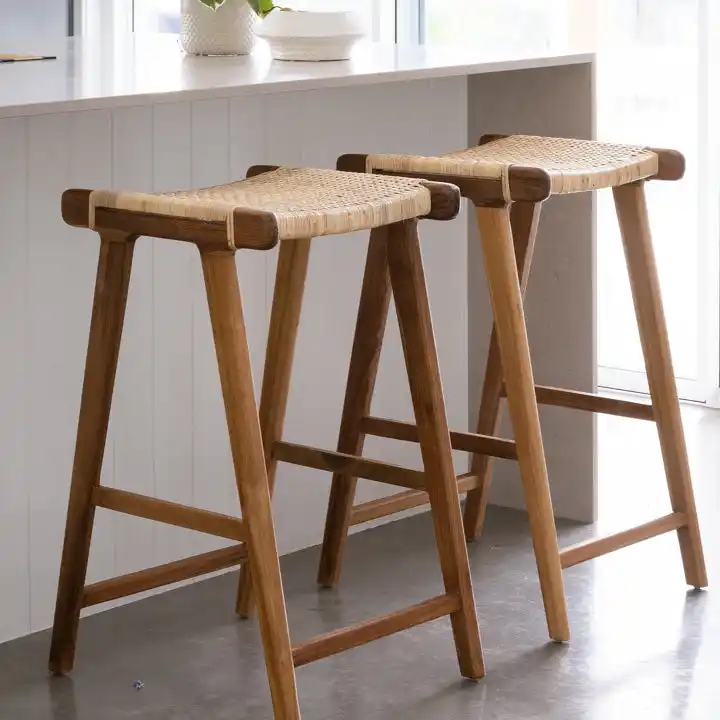 Solid Wood Bar Stool Brown