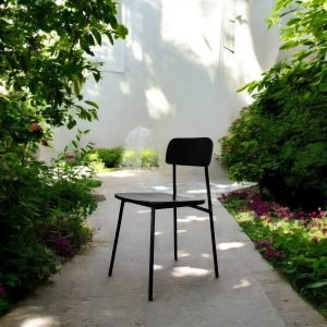 Black Modern Outdoor Bistro Chair